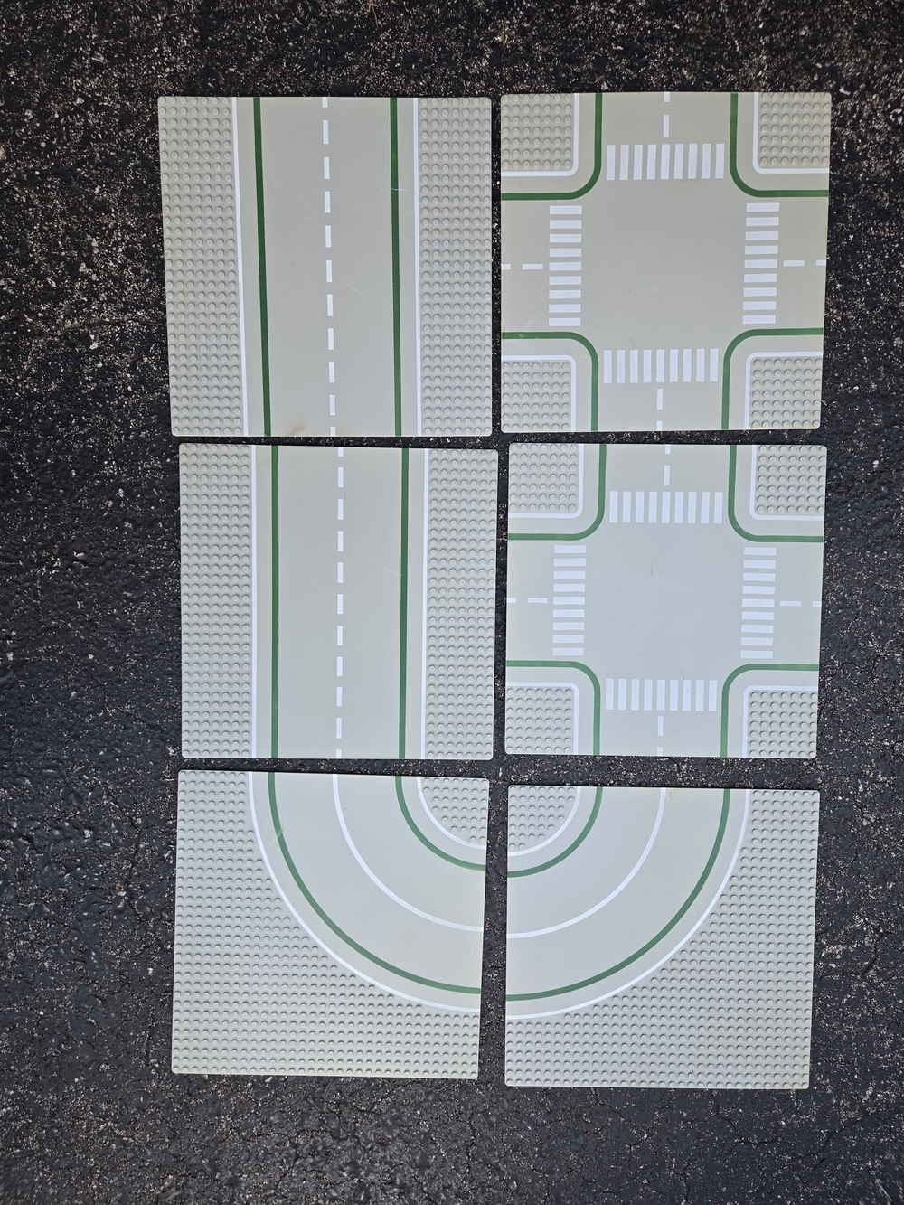 LEGO 32x32 Baseplate Lot of 6 Road Plates